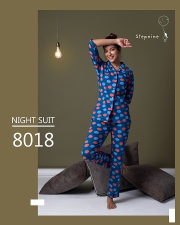 Steps Nine Ukiyo 3 Fancy Night Wear Cotton Lycra Printed Night Suits Collection